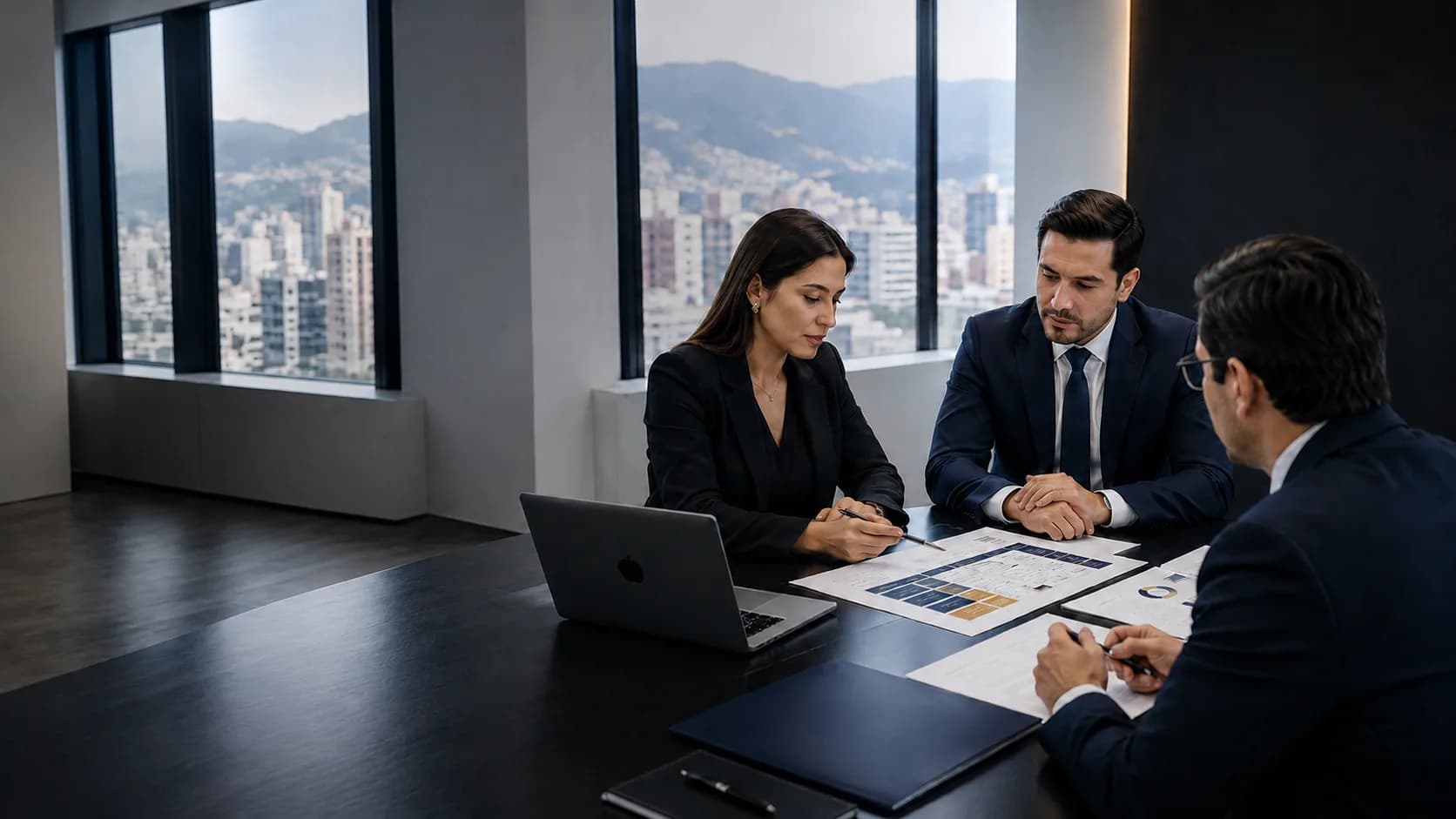 Consultores de Tagline en una reunión de directorio en Quito