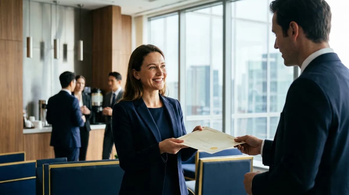 Certificado de capacitación empresarial entregado a un trabajador en Ecuador