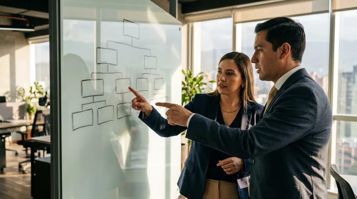 Organigrama de una empresa que muestra la estructura organizacional por niveles